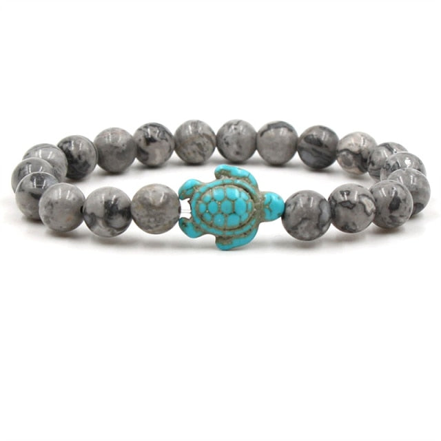 Bracelets en Perles de Pierre Naturelle Unique en Forme de Tortue