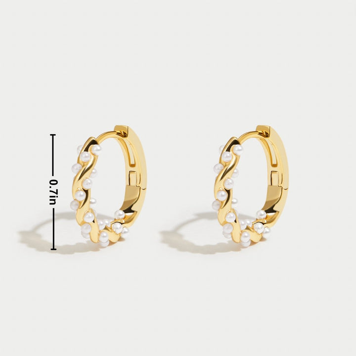 Boucles d'oreilles créoles avec perles froncées