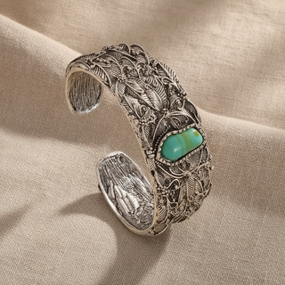Teodora™ - Bracelet Cuff Vintage avec Turquoise
