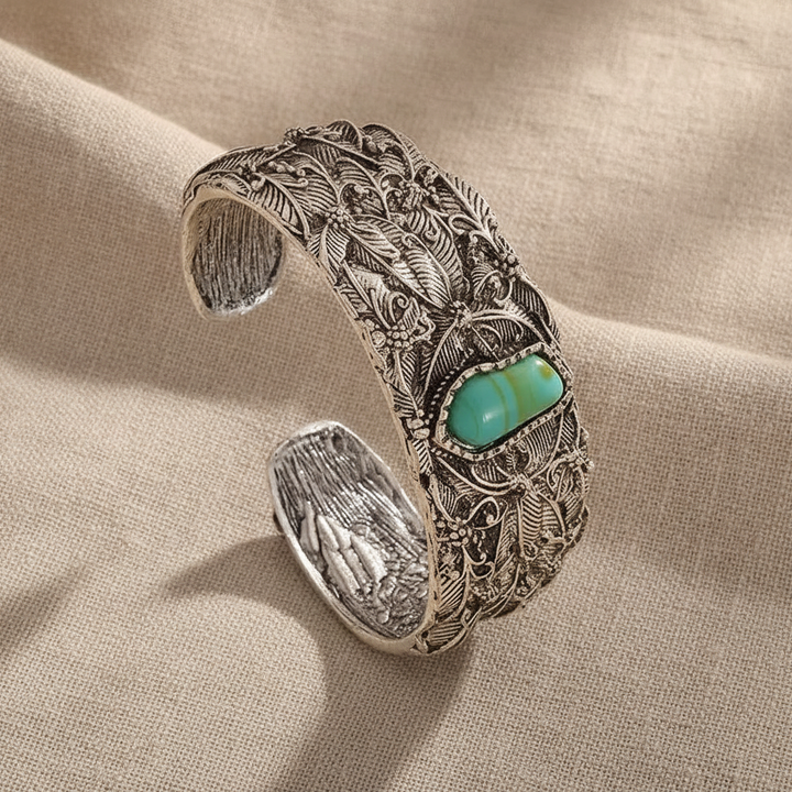 Teodora™ - Bracelet Cuff Vintage avec Turquoise